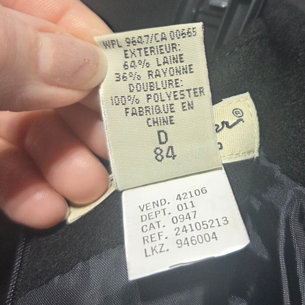Eddie Bauer Wool Blend Black Maxi Pencil Skirt Size 12 Tall Vintage - Picture 6 of 7